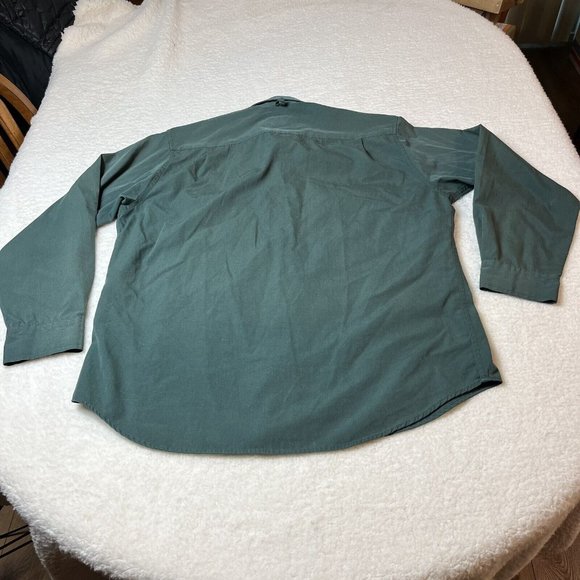 Cabelas Vintage Shirt Mens Large Green Long Sleeve Button Down Safari FADED - Picture 5 of 9